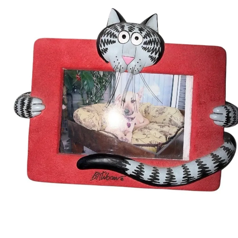 Kliban Cat 70s-80s Set Signed Collectors Items Trinket Box + Picture Frame EUC